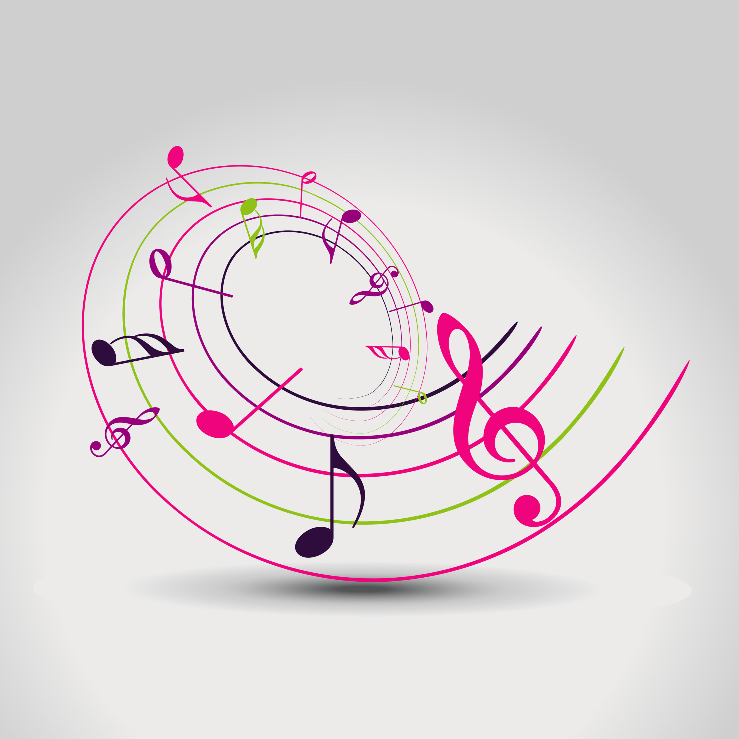 vector colorful music note background illustration